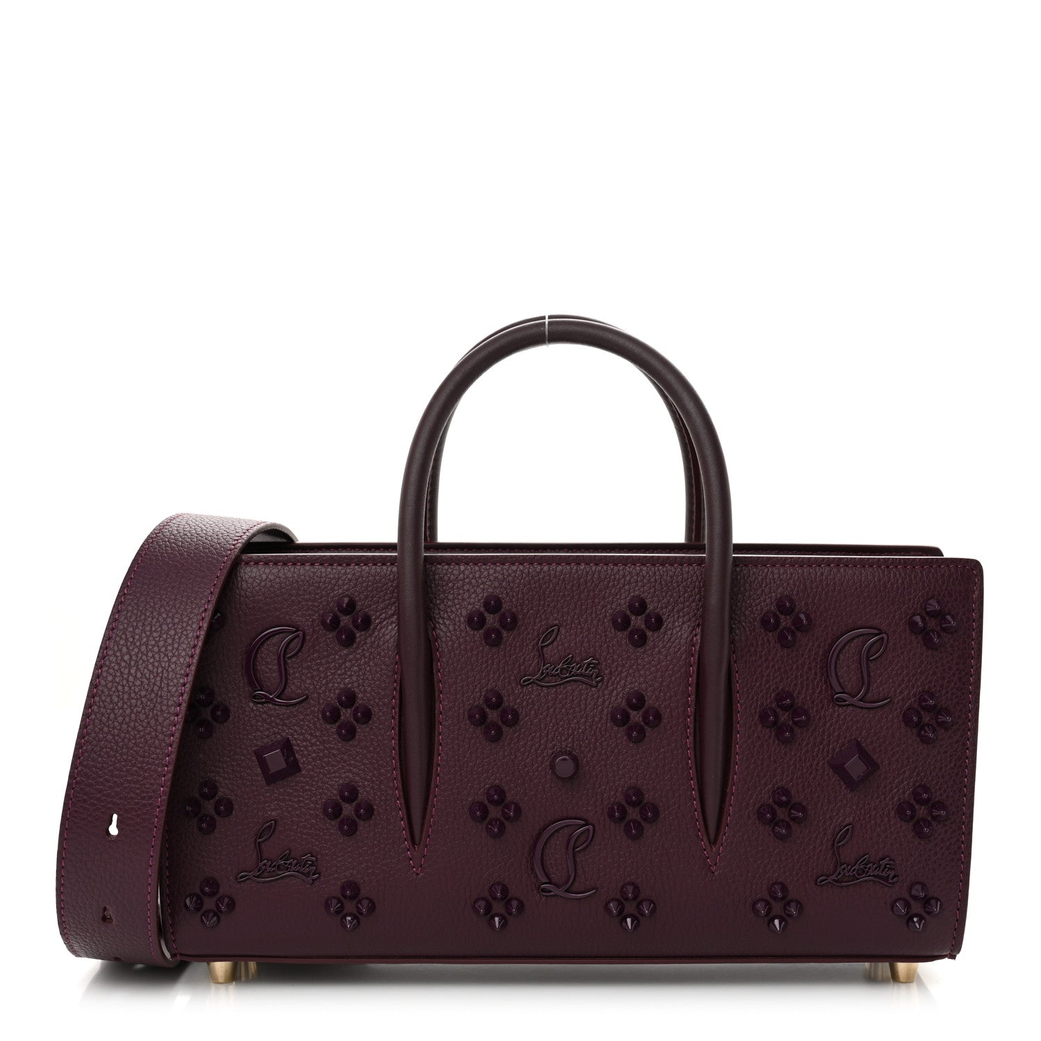 Christian Louboutin Calfskin Spikes Loubinthesky Paloma Baguette Merlot 1 of 10