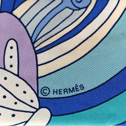 Hermes Silk Le Jardin de la Maharani Twilly Bleu Glacier Turquoise 3 of 4