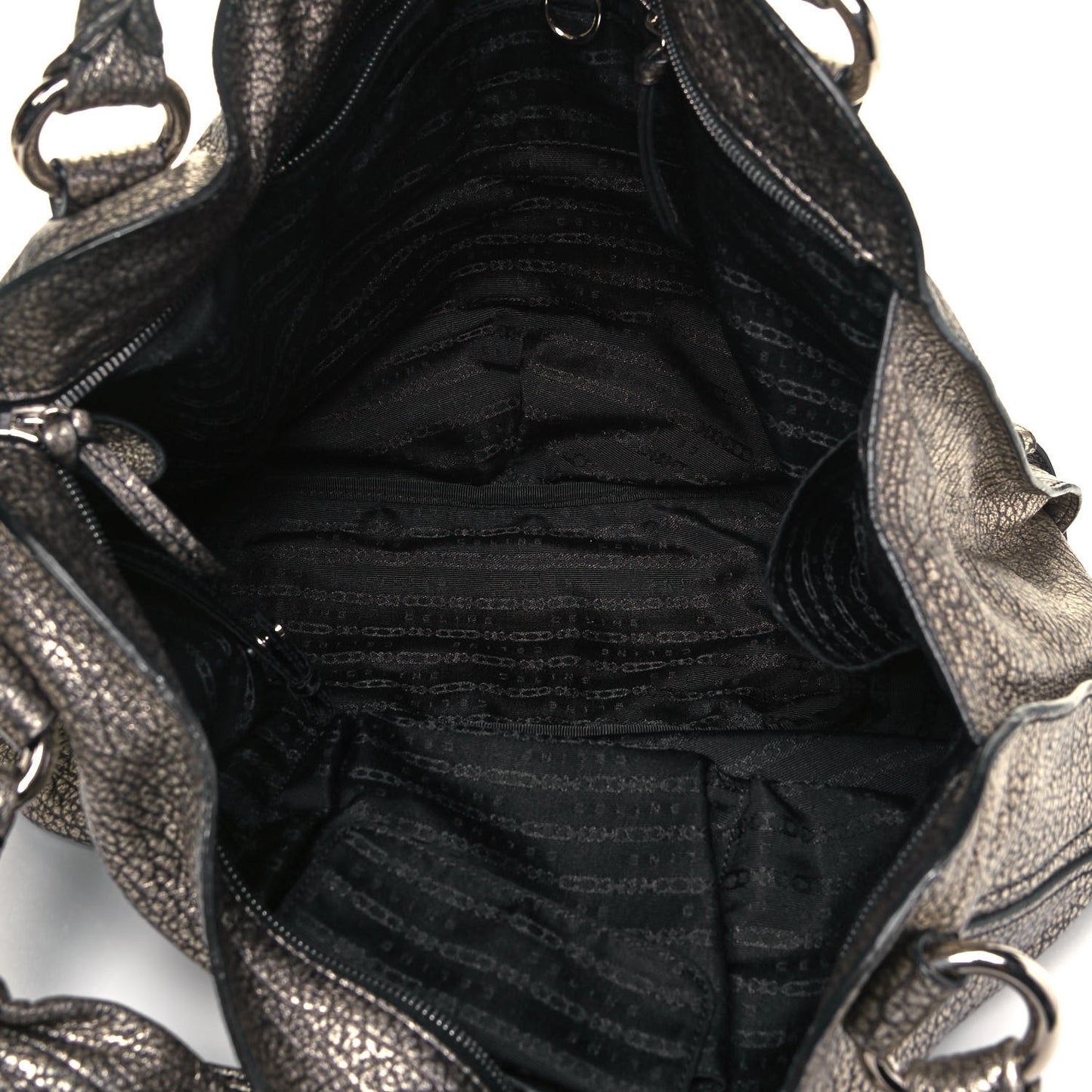 Metallic Calfskin Bittersweet Hobo Pewter