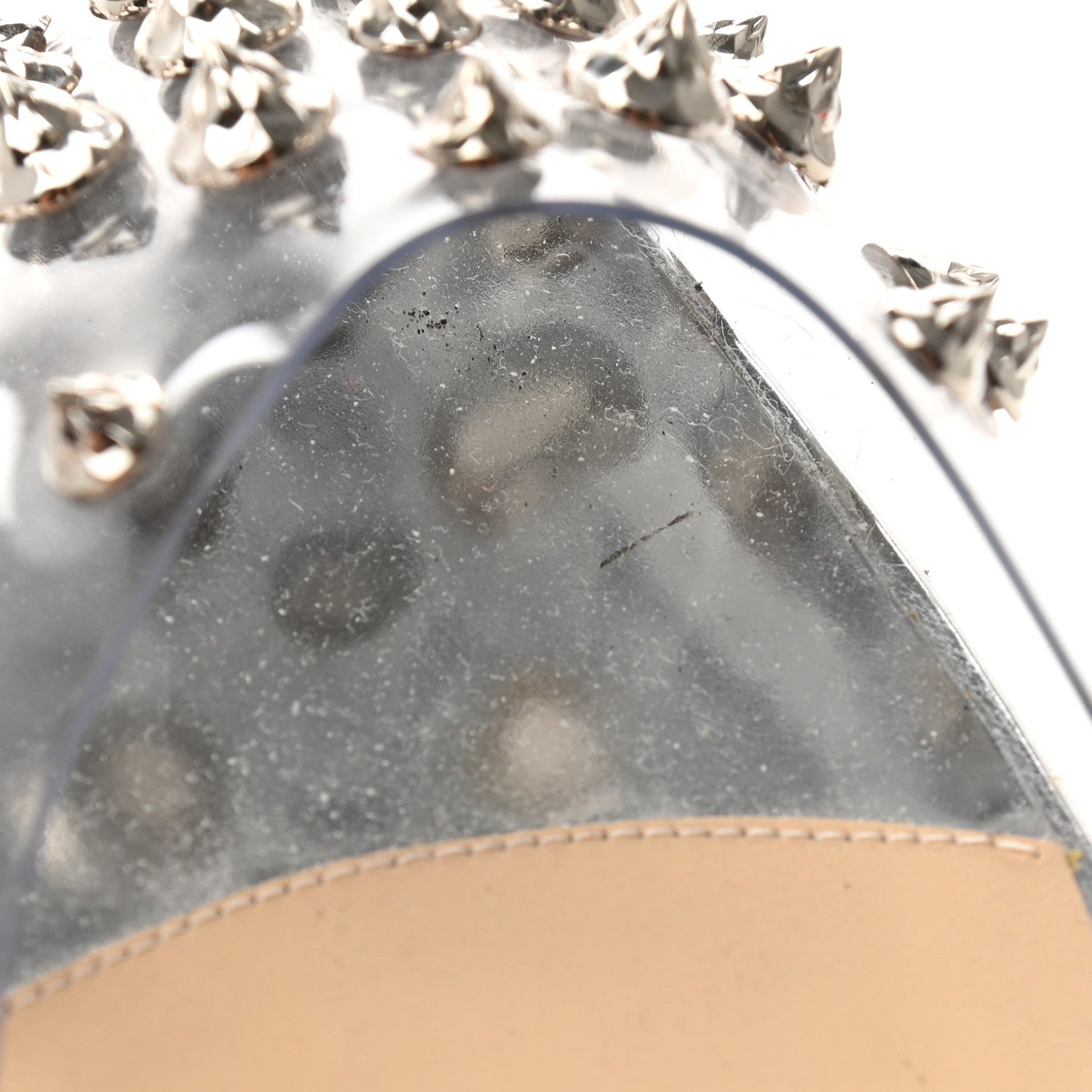 Christian Louboutin PVC Specchio Spikoo Flats 42 Silver 11 of 12