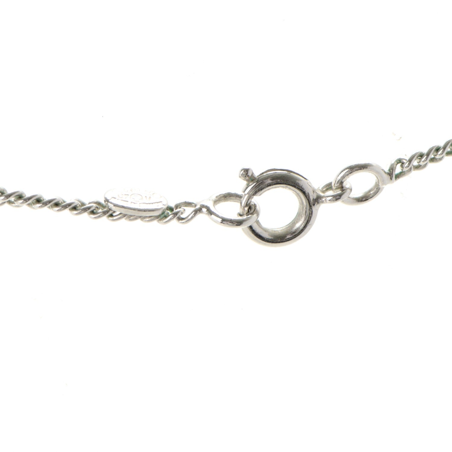 Chanel Crystal Timeless CC Necklace Silver 4 of 5