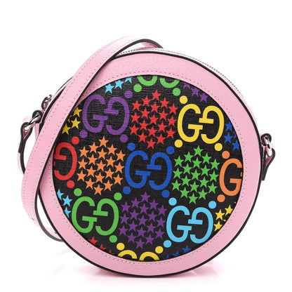 Gucci GG Supreme Monogram Psychedelic Round Shoulder Bag Black Multicolor Sugar Pink 1 of 9