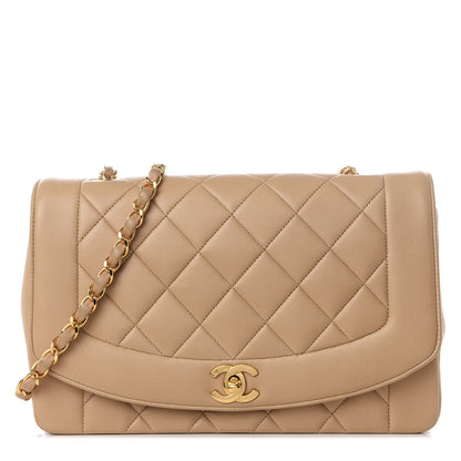 Chanel Lambskin Quilted Medium Single Flap Beige 1 of 8