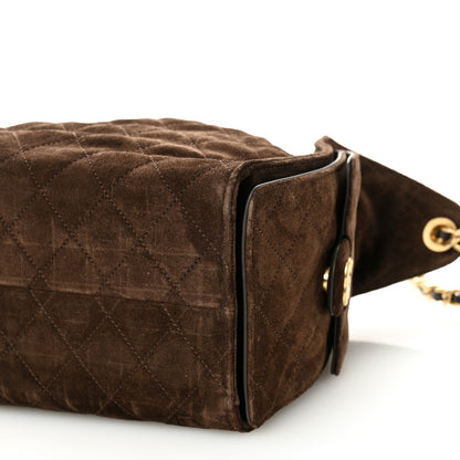 Chanel Suede Quilted Small Chanel 25 Handbag Dark Brown 10 of 10