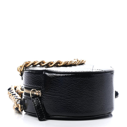 Chanel Shiny Crumpled Calfskin Quilted Chanel 19 Round Clutch With Chain Black 3 of 4