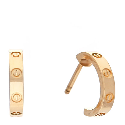 Cartier 18K Yellow Gold Small LOVE Hoop Earrings 1 of 6