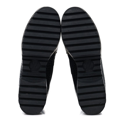 Louis Vuitton Suede Crocodile Embossed Calfskin Monogram Laureate Platform Desert Boots 36 Black 6 of 10