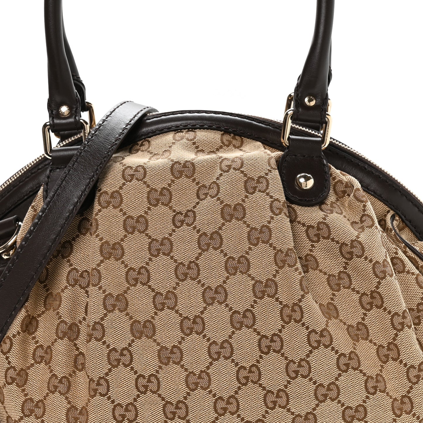Monogram Medium Sukey Boston Bag Brown