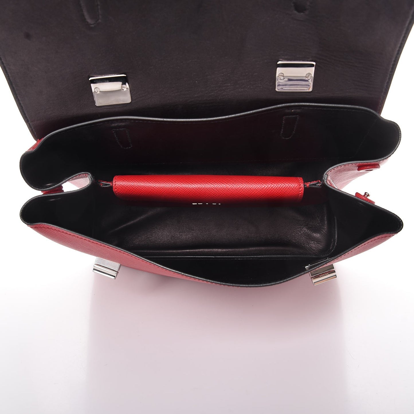 Saffiano Cuir Convertible Top Handle Tote Fuoco