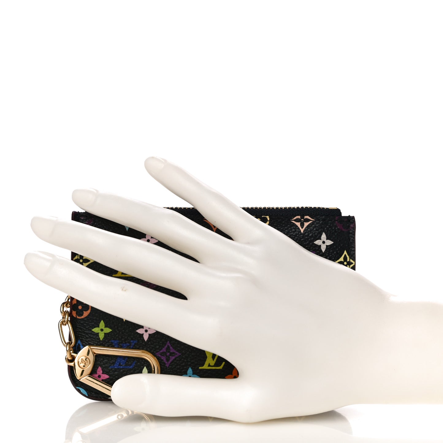 Monogram Multicolor Key Pouch Black Violet