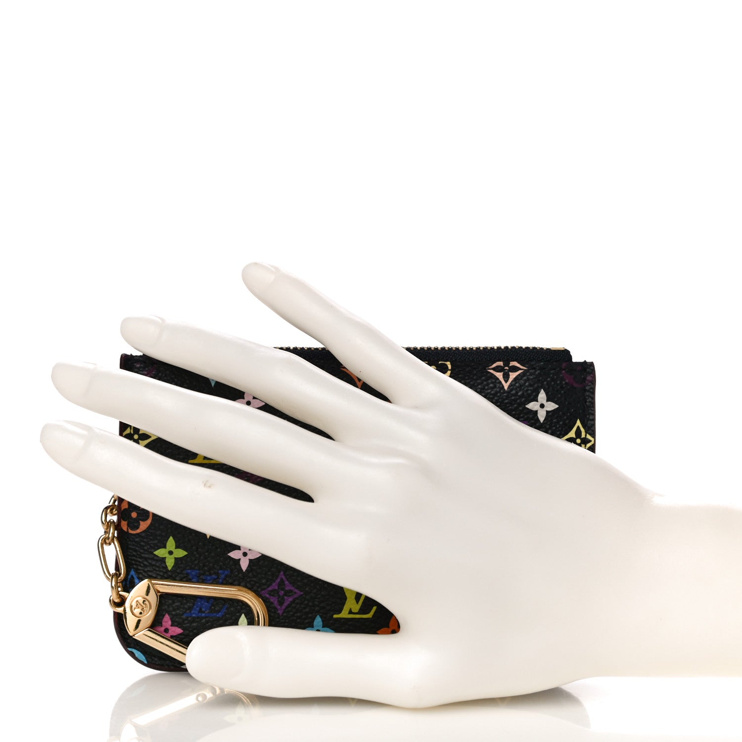 Louis Vuitton Monogram Multicolor Key Pouch Black Violet 2 of 9