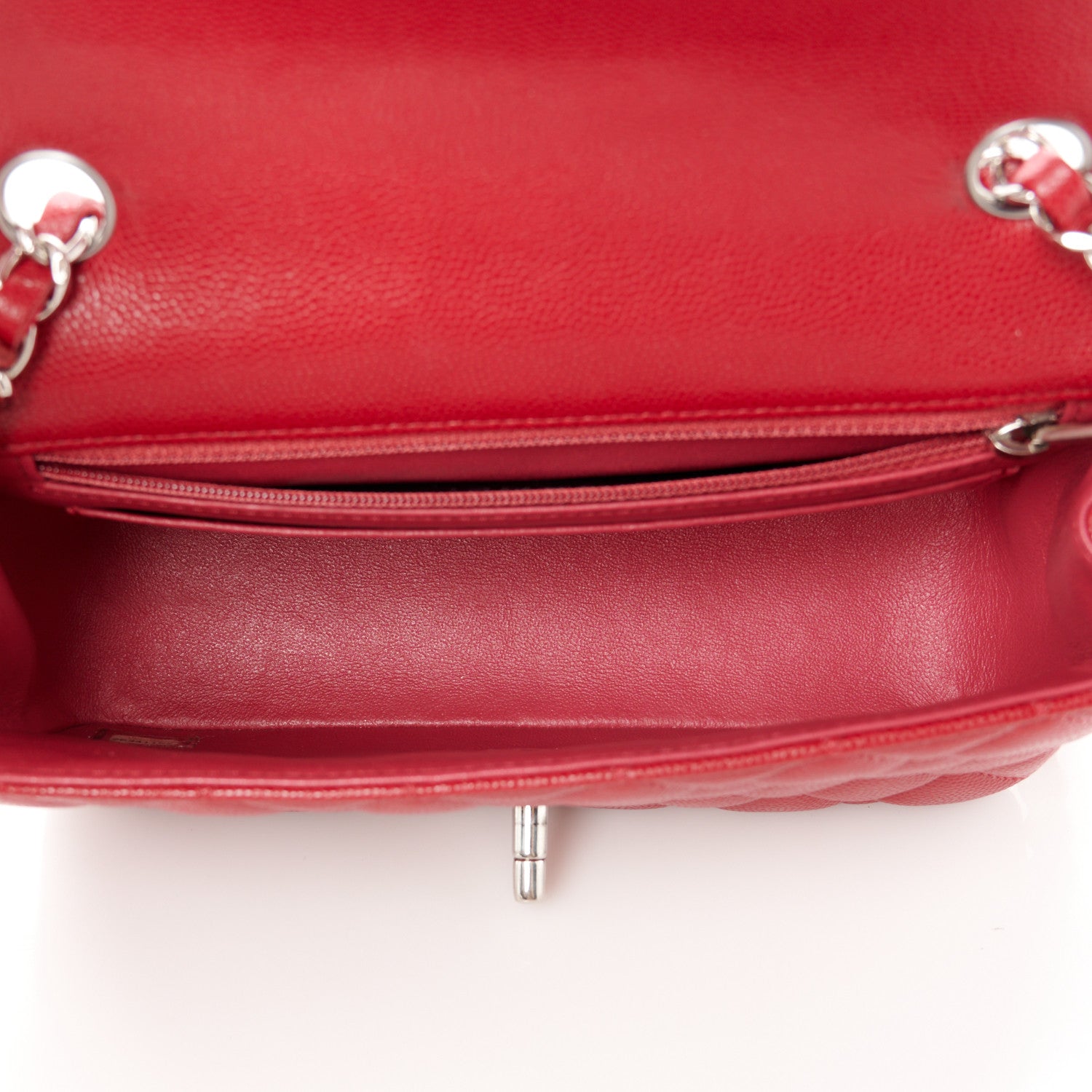 Chanel Caviar Quilted Mini Rectangular Flap Red 5 of 11