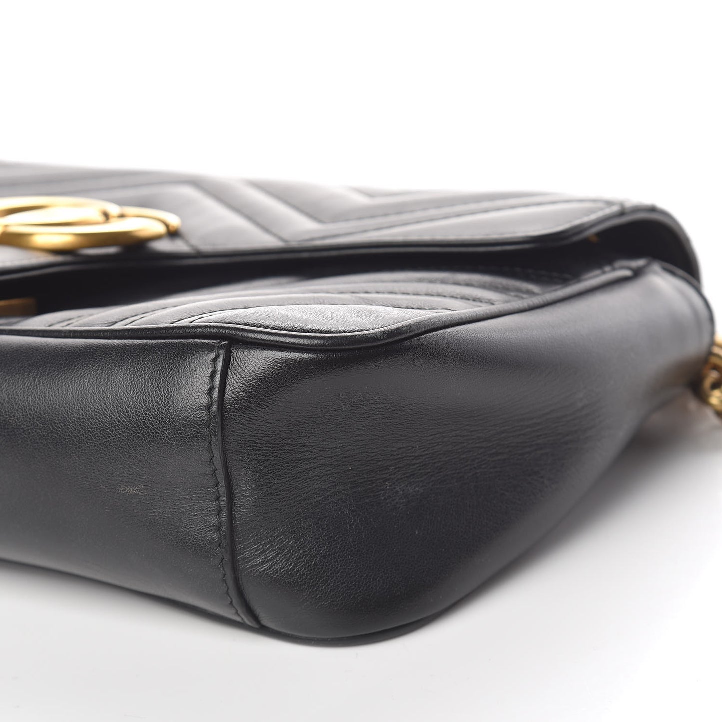 Calfskin Matelasse Small GG Marmont Shoulder Bag Black