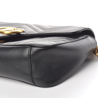 Gucci Calfskin Matelasse Small GG Marmont Shoulder Bag Black 9 of 14