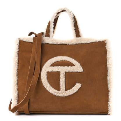 Telfar X UGG Suede Shearling Medium Shopping Bag Chestnut 1 of 13