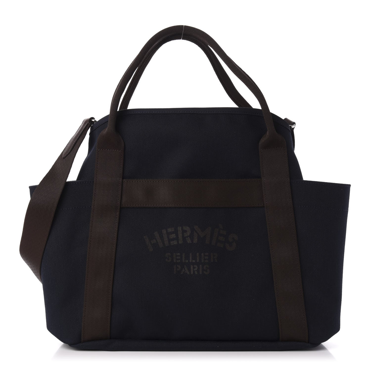 Hermes Toile Sac De Pansage Groom Bleu Navy Feu 1 of 11