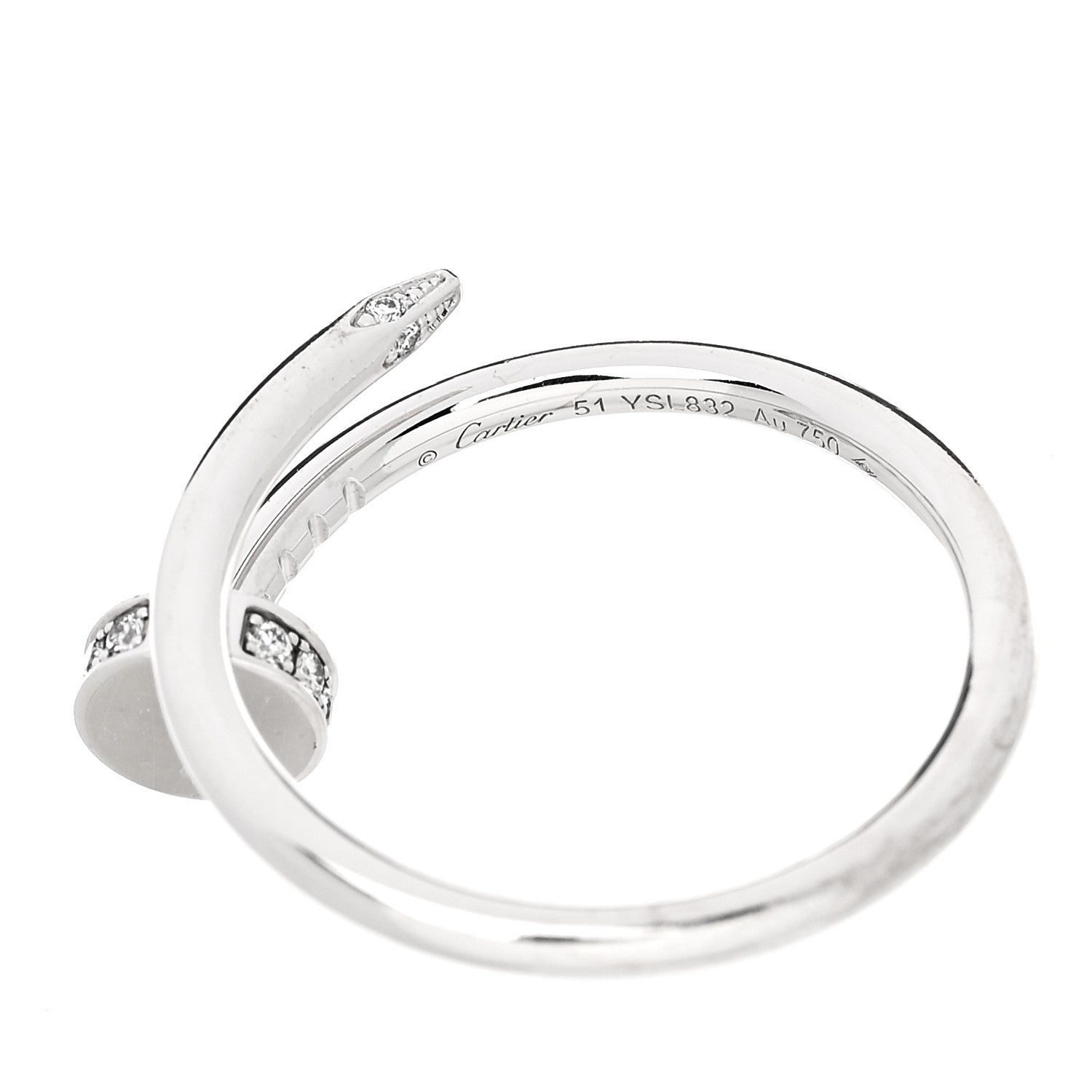 Cartier 18K White Gold Diamond Small Juste Un Clou Ring 51 5.75 5 of 6