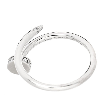 Cartier 18K White Gold Diamond Small Juste Un Clou Ring 51 5.75 5 of 6