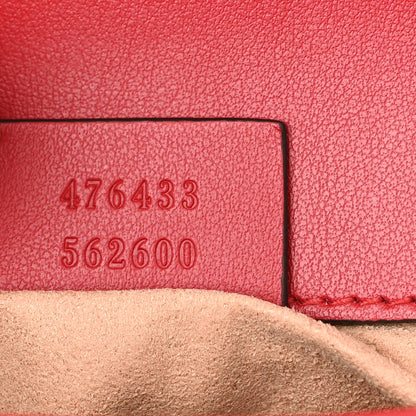 Gucci Calfskin Matelasse Super Mini GG Marmont Shoulder Bag Hibiscus Red 7 of 10