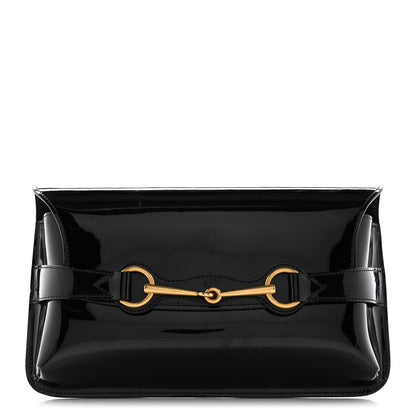 Gucci Patent Large Bright Bit Clutch Black 1 of 11