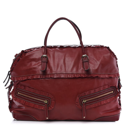 Gucci Calfskin Ruffle Medium Sabrina Boston Tote Red 1 of 16