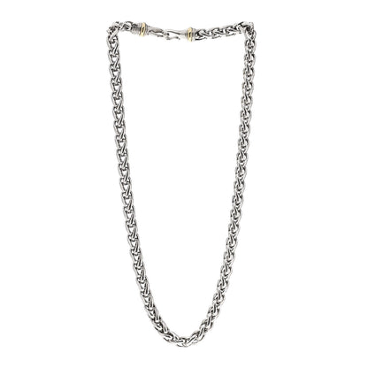 David Yurman Sterling Silver 14K Yellow Gold 8mm Wheat Chain Necklace 3 of 4