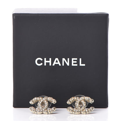 Chanel Crystal CC Earrings Light Gold 5 of 5