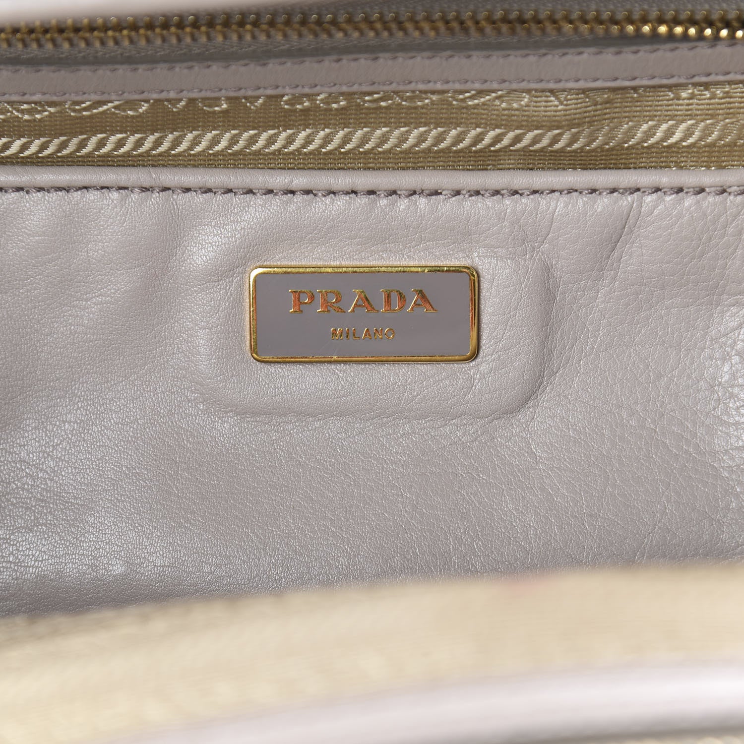 Prada Soft Calf Frame Clutch Argilla 5 of 8