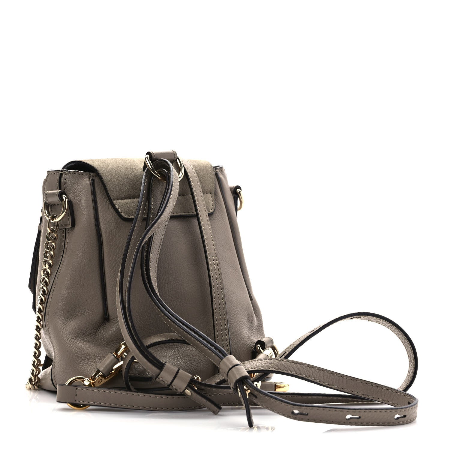 Chloe Suede Calfskin Mini Faye Backpack Motty Grey 3 of 11