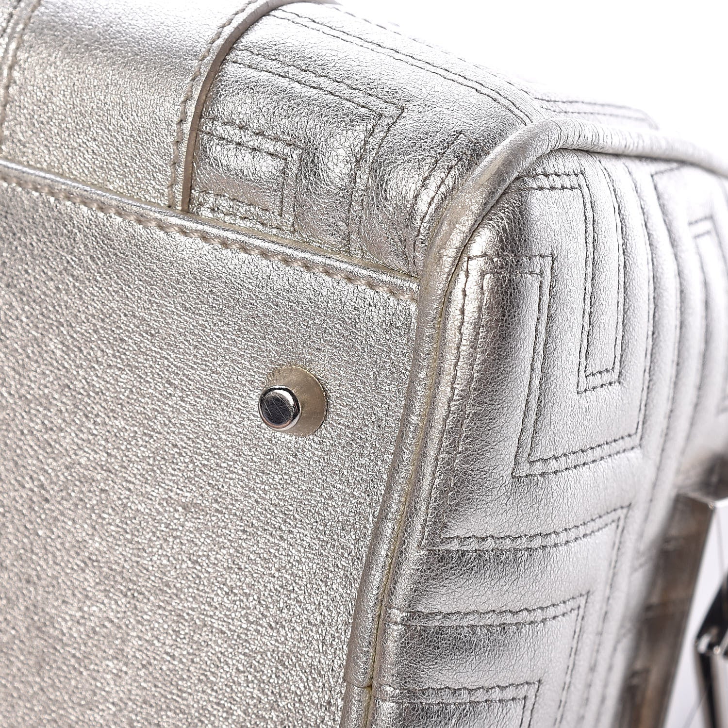 Versace Metallic Calfskin Snap Out Of It Bag Silver 11 of 12