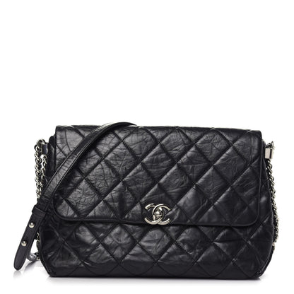 Chanel Crackled Aged Calfskin Big Bang Flap Black 1 of 9