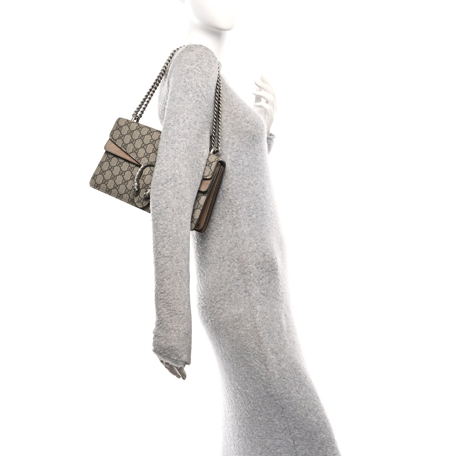 Gucci GG Supreme Monogram Small Dionysus Shoulder Bag Taupe 2 of 14