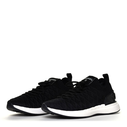 Chanel Fabric Logo Sneakers 36.5 Black 3 of 12