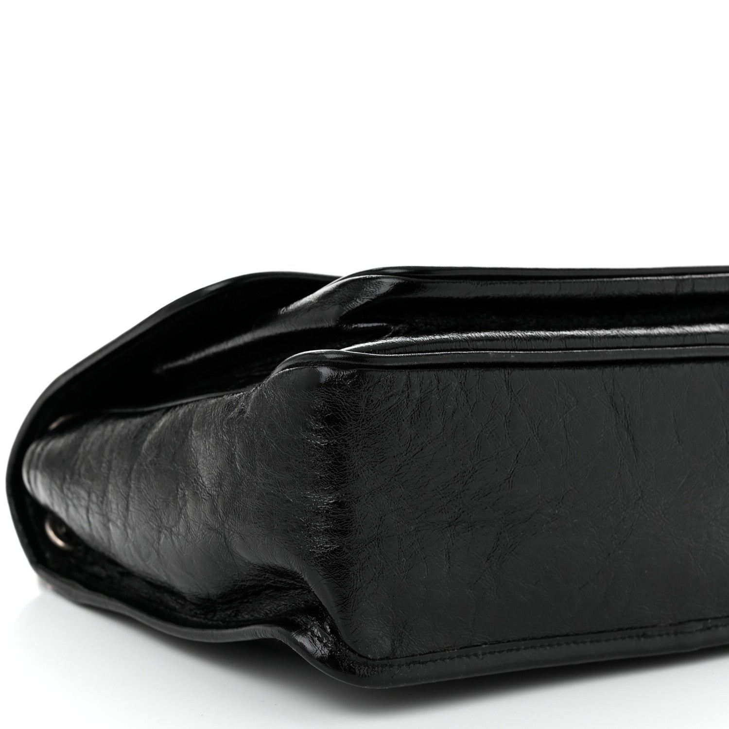 Saint Laurent Crinkled Calfskin Monogram Medium Niki Chain Satchel Black 9 of 10