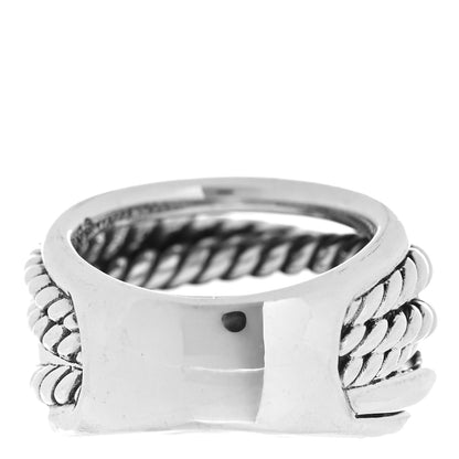 David Yurman Sterling Silver 15mm Narrow Crossover Cable Ring 51 5.75 3 of 4