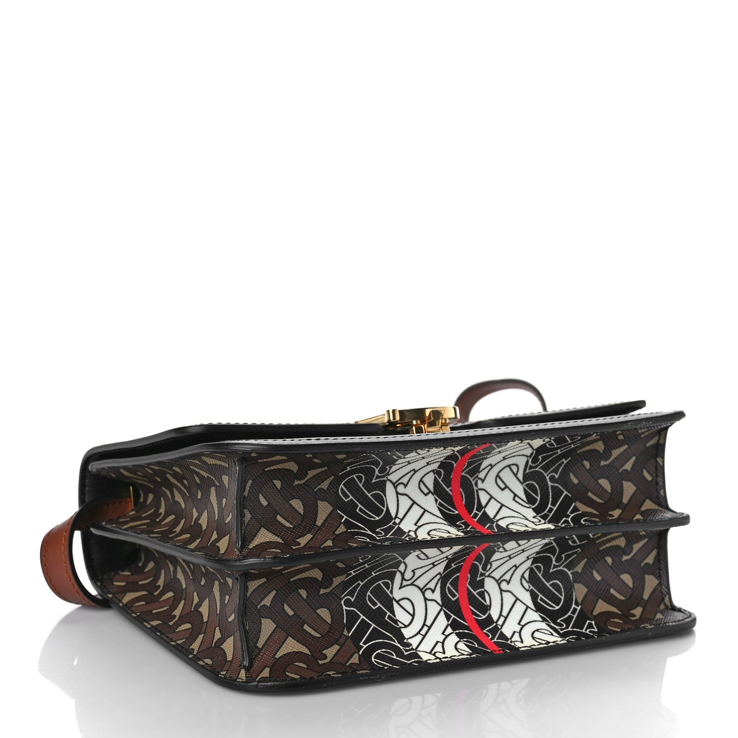 E-Canvas Monogram Stripe Small TB Bag Bridle Brown
