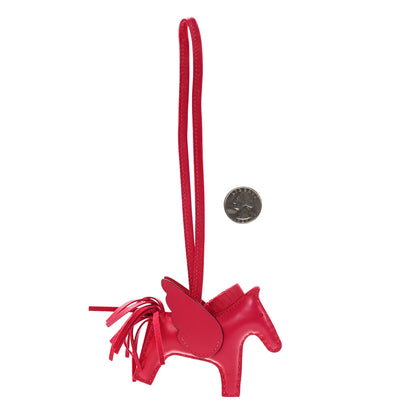 Hermes Milo Lambskin Grigri Rodeo Pegase Horse Bag Charm PM Framboise 2 of 5