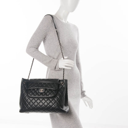 Chanel Calfskin Quilted Flap Tote Black 2 of 7