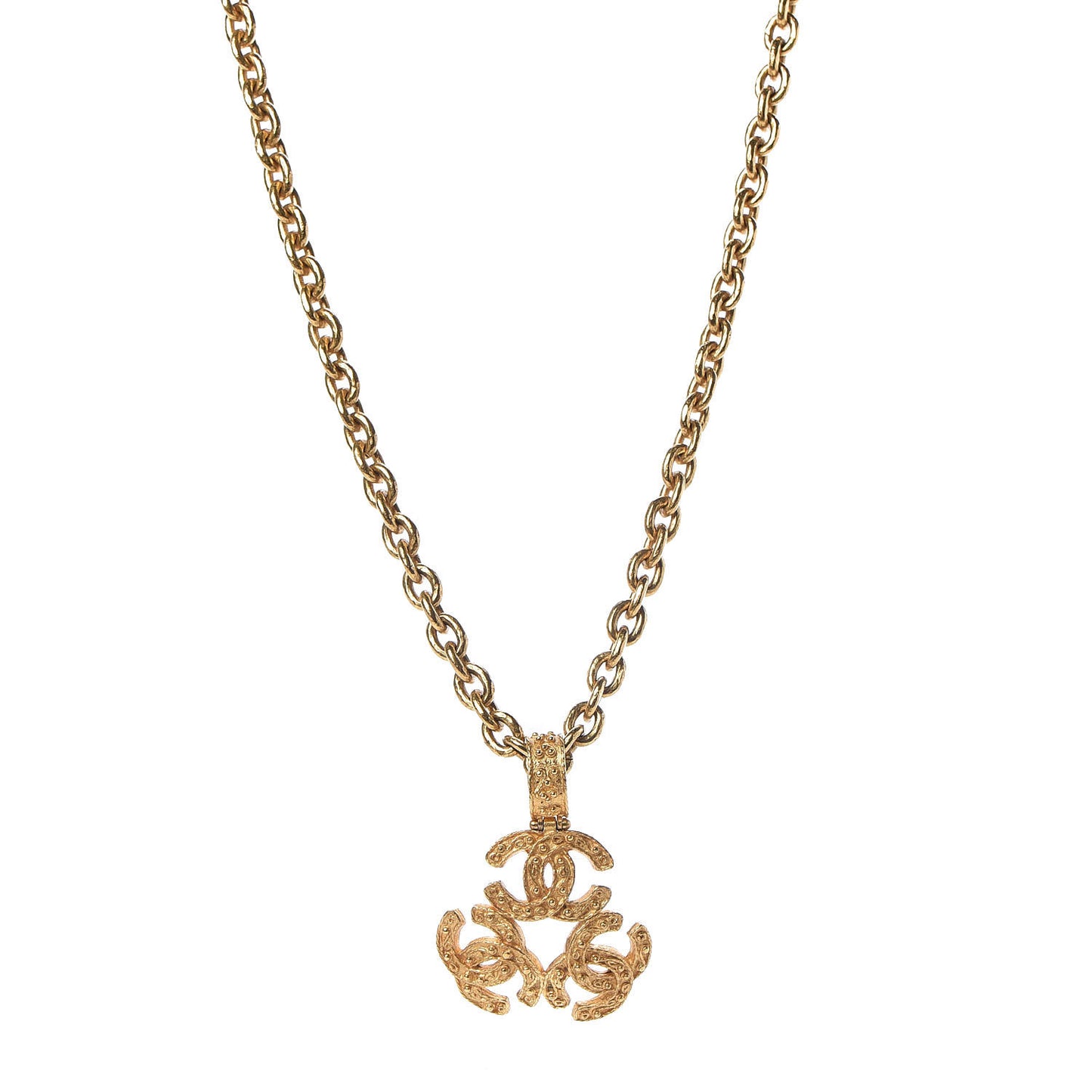 Triple CC Chain Necklace Gold