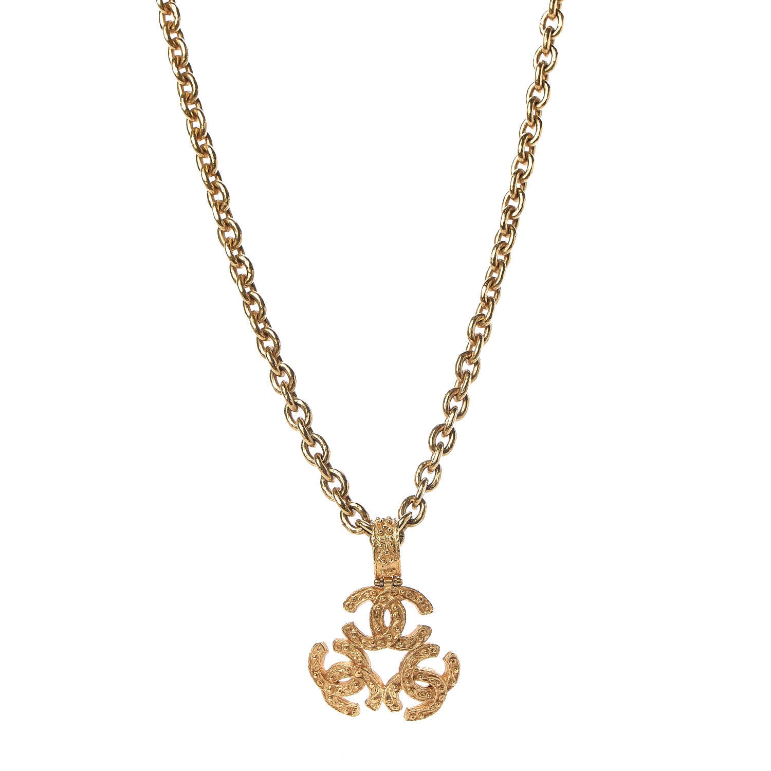 Chanel Triple CC Chain Necklace Gold 1 of 5