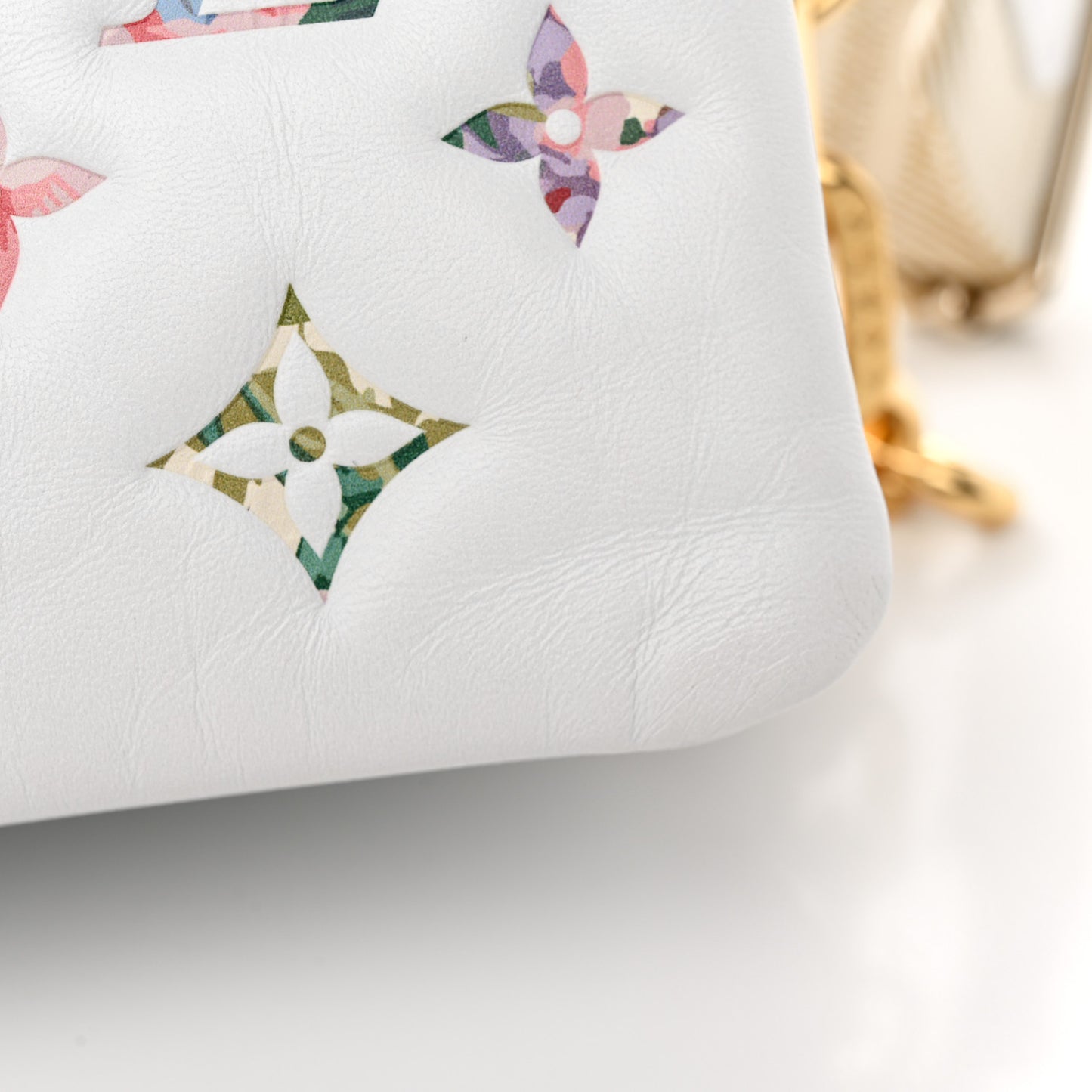 Lambskin Embossed Monogram LV Garden Coussin PM Cream