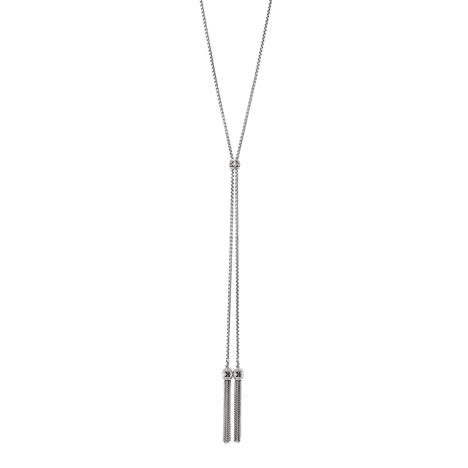 David Yurman Sterling Silver Diamond Renaissance Tassel Necklace 1 of 4