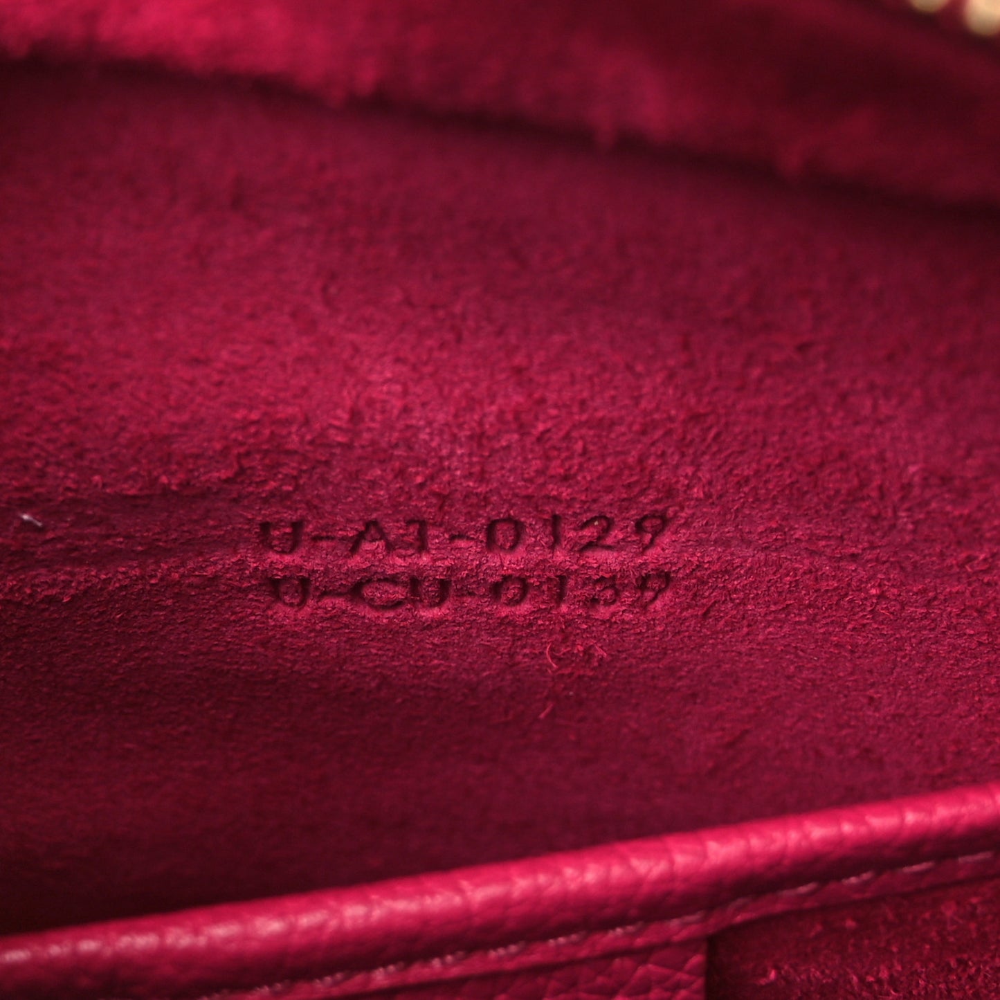 Drummed Calfskin Nano Luggage Fuchsia