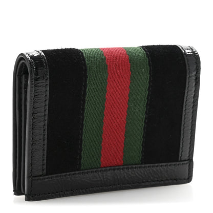 Gucci Suede Patent Web Ophidia Card Case Black 3 of 9