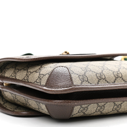 Gucci GG Supreme Monogram Web Small Neo Vintage Double Flap Messenger Bag Beige New Acero 10 of 11