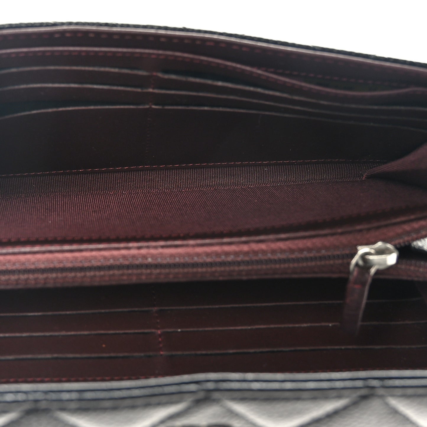 Caviar Quilted Large Gusset Flap Wallet Black