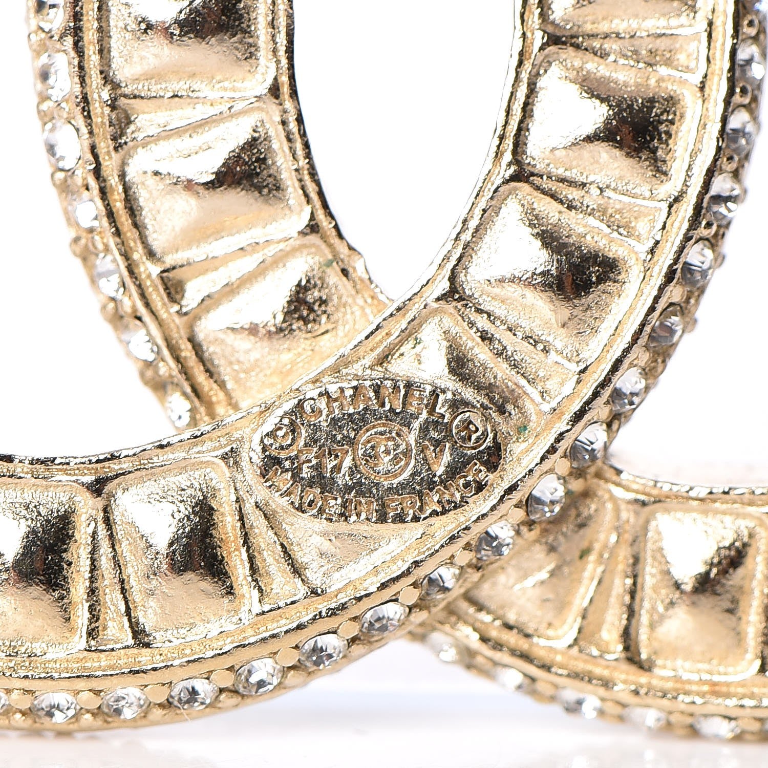 Chanel Baguette Crystal CC Brooch Gold 4 of 5