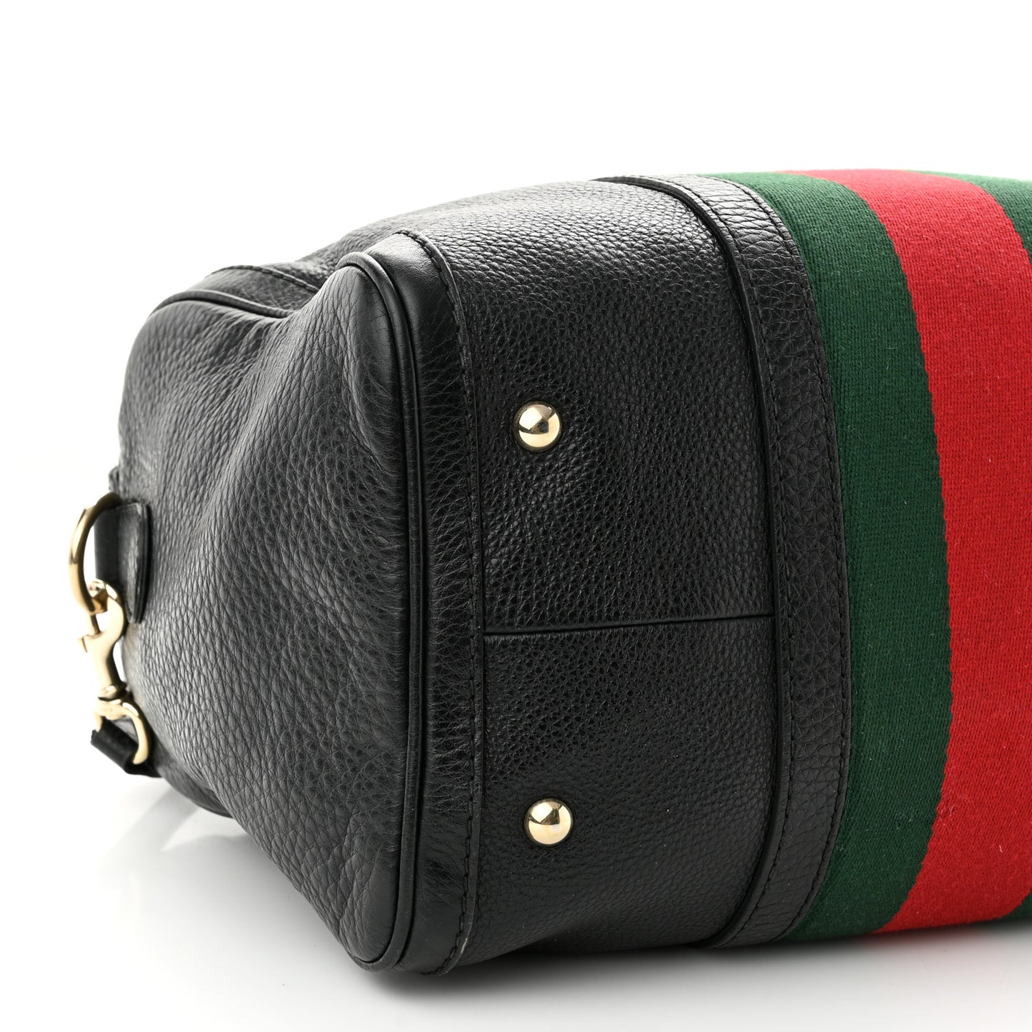 Calfskin Vintage Web Medium Boston Black
