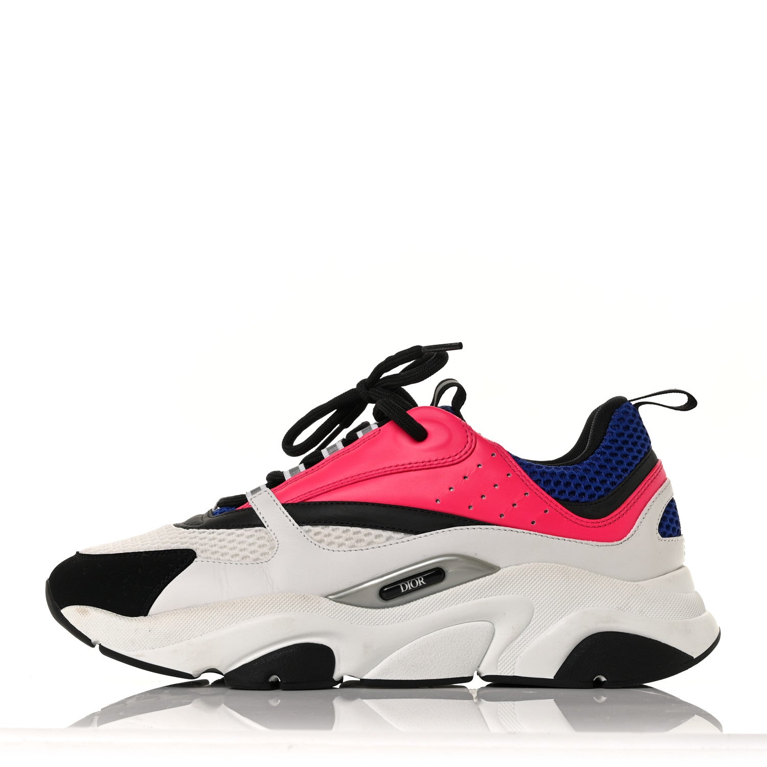 Christian Dior Technical Mesh Calfskin Mens B22 Sneakers 44 White Pink Blue 1 of 8
