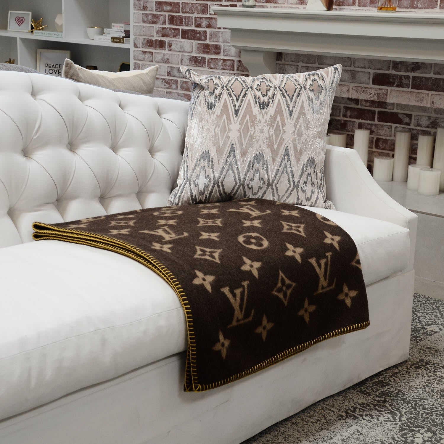 Louis Vuitton Wool Cashmere Monogram Blanket Marron 2 of 4